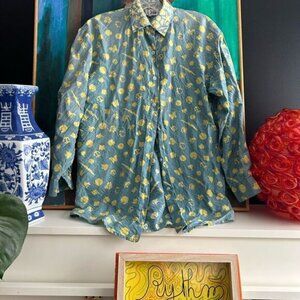 Vintage B&E Jason Silk Blouse - Blue and Yellow